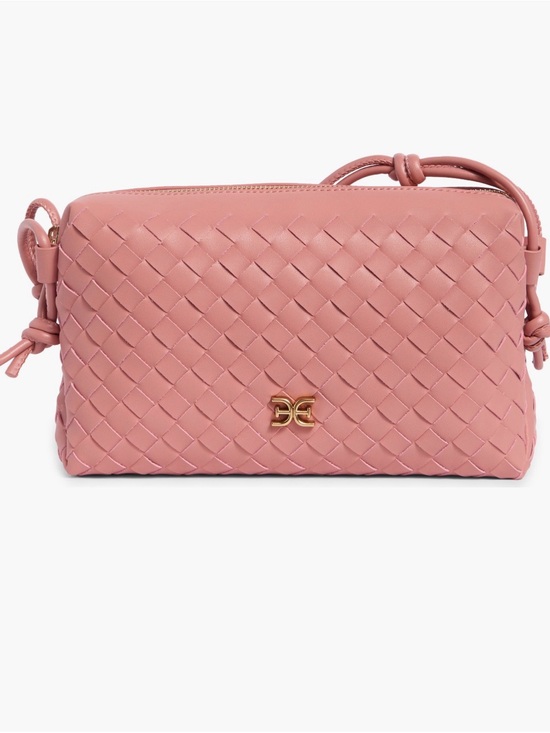Sam Edelman Handbags - New! Sam Edelman Woven Soft Pink “Margo” Leather Crossbody Bag